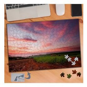 605 Pembe Mor Gökyüzü Manzarası 240 Parça Puzzle Yapboz Tablo
