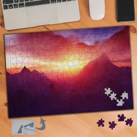 606 Dağlardan Yansıyan Güneş Işığı 240 Parça Puzzle Yapboz Tablo