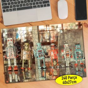 6072 Nostajik Robot Oyuncaklar Fotoğrafı 240 Parça Puzzle Yapboz