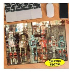 6072 Nostajik Robot Oyuncaklar Fotoğrafı 240 Parça Puzzle Yapboz