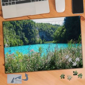 608 Mavi Deniz ve Yeşil Dağlar 240 Parça Puzzle Yapboz Tablo