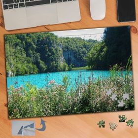 608 Mavi Deniz ve Yeşil Dağlar 240 Parça Puzzle Yapboz Tablo