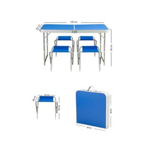 60x120x55 cm 4 Kişilik Piknik Masa Sandalye Seti