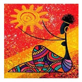 60x75 cm Afrika Güneşi Sayılarla Boyama Seti Rulo Duvar Sticker