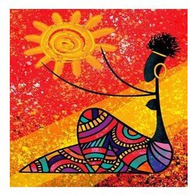 60x75 cm Afrika Güneşi Sayılarla Boyama Seti Rulo Duvar Sticker