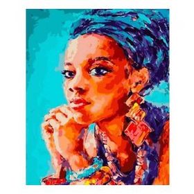 60x75 cm Afrikalı Güzel 4 Sayılarla Boyama Seti Rulo Duvar Sticker