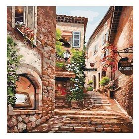 60x75 cm Arnavut Kaldırımlı Taş Sokaklar Sayılarla Boyama Seti Rulo Duvar Sticker
