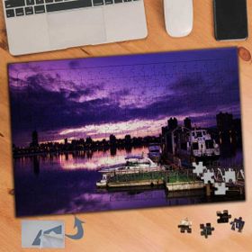 610 Mor Kaplı Gökyüzü Manzara 240 Parça Puzzle Yapboz Tablo