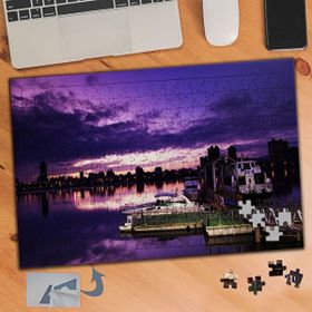 610 Mor Kaplı Gökyüzü Manzara 240 Parça Puzzle Yapboz Tablo