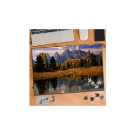 612 Sonbahar Ağaçları Dağlar Göl 240 Parça Puzzle Yapboz Tablo