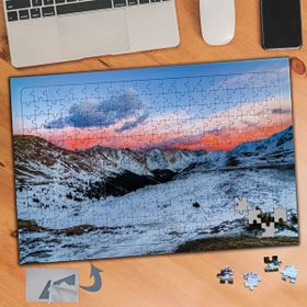 613 Karlı Dağlarda Gün Doğumu 240 Parça Puzzle Yapboz Tablo