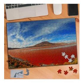 614 Kırmızı Göl Mavi Gökyüzü 240 Parça Puzzle Yapboz Tablo