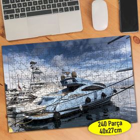616694 Gün Batımında Denizde Lüks Tekne 240 Parça Puzzle Yapboz