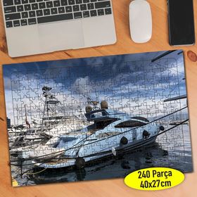 616694 Gün Batımında Denizde Lüks Tekne 240 Parça Puzzle Yapboz