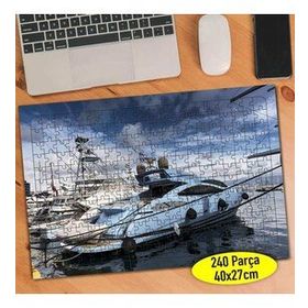 616694 Gün Batımında Denizde Lüks Tekne 240 Parça Puzzle Yapboz