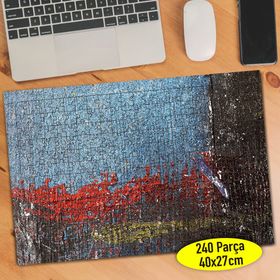 617713 Kırmızı Mavi Siyah Boya Desenleri 240 Parça Puzzle Yapboz