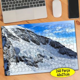 6184913 İsviçre Karlı Dağ Doğa Manzarası 240 Parça Puzzle Yapboz