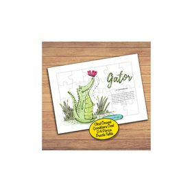 61PZ Kelebek ve Timsah Dostluğu Çocuklara Özel Puzzle Yapboz Tablo