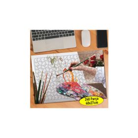 62652907 Tuval Resmi Yapan Ressam Eller 240 Parça Puzzle Yapboz