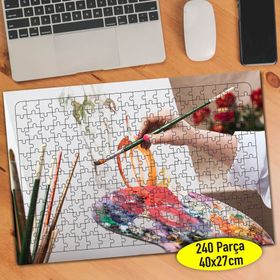 62652907 Tuval Resmi Yapan Ressam Eller 240 Parça Puzzle Yapboz