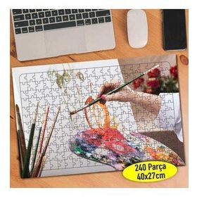62652907 Tuval Resmi Yapan Ressam Eller 240 Parça Puzzle Yapboz