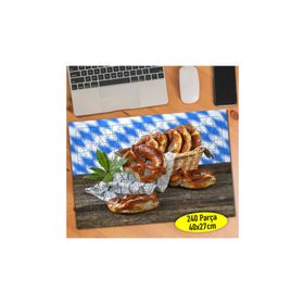 629 Hasır Piknik Sepetinde Simit Yiyecek 240 Parça Puzzle Yapboz