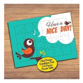 62PZ Have a Nice Day Yazılı Kuş Çocuklara Özel Puzzle Yapboz Tablo