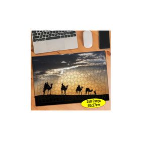 63345660 Deve ve İnsan Silüetleri Manzara 240 Parça Puzzle Yapboz