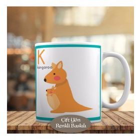 6357 Sevimli Hayvan Kanguru Kangaroo Kupa Bardak