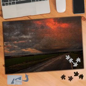 636 Kızıl Gökyüzü Arazi Doğa 240 Parça Puzzle Yapboz Tablo