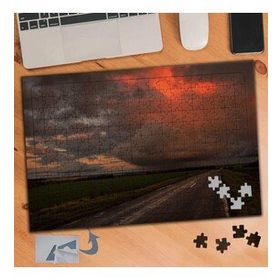 636 Kızıl Gökyüzü Arazi Doğa 240 Parça Puzzle Yapboz Tablo
