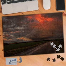 636 Kızıl Gökyüzü Arazi Doğa 240 Parça Puzzle Yapboz Tablo