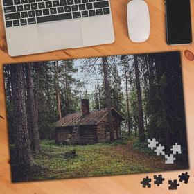 63728 Ormandaki Ahşap Ev Yeşillikler 240 Parça Puzzle Yapboz