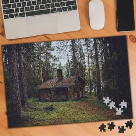 63728 Ormandaki Ahşap Ev Yeşillikler 240 Parça Puzzle Yapboz
