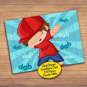 63904 Dabbing Sevimli Çocuk 24 Parça Çocuklara Özel Yapboz Tablo