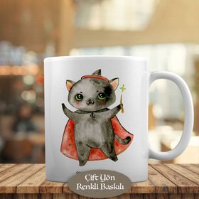 6404 Pelerinli Peri Kedi-Sevimli Hayvan Kupa Bardak