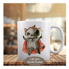 6404 Pelerinli Peri Kedi-Sevimli Hayvan Kupa Bardak