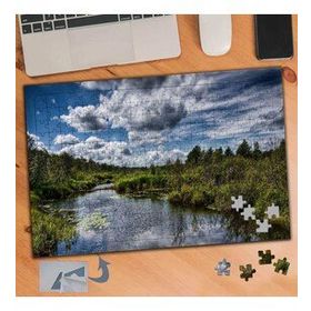 643 Yeşil Ağaçlar Arasında Gölet 240 Parça Puzzle Yapboz Tablo