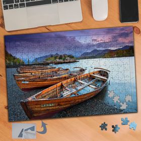 644 Kıyıda Sandallar Manzara 240 Parça Puzzle Yapboz Tablo