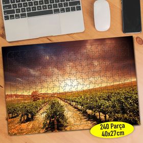 644 Sıralı Ağaçlar Gökyüzü Doğa Manzara 240 Parça Puzzle Yapboz