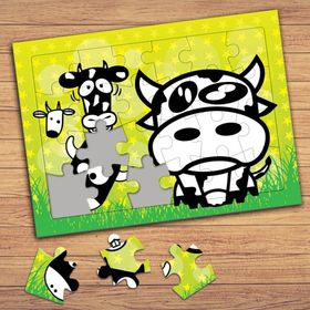 64471 Komik İnekler Çocuklara Özel Puzzle Yapboz Tablo