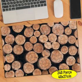 64644771 Ormanda Odun Kütük İstifi 240 Parça Puzzle Yapboz