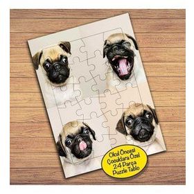 64792 Bulldog Sevimli Köpek Çocuklara Özel Puzzle Yapboz Tablo
