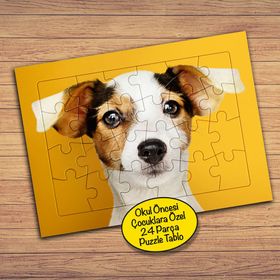 64825 Sevimli Hayvan Köpek Çocuklara Özel Puzzle Yapboz Tablo