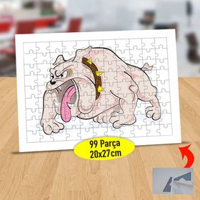 6487 Bulldog Tasmalı Havlayan Köpek 99 Parça Puzzle Yapboz Tablo