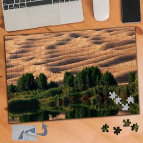 649 Ağaçlar Ve Çöl Manzara 240 Parça Puzzle Yapboz Tablo
