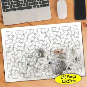 64922185 Kar Altında Süslü Mumlar 240 Parça Puzzle Yapboz