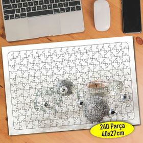 64922185 Kar Altında Süslü Mumlar 240 Parça Puzzle Yapboz