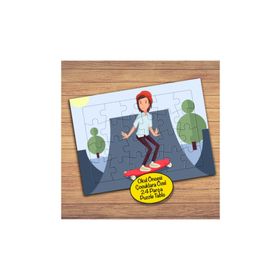 64PZ Kaykaycı Çocuk Eğlence Çocuklara Özel Puzzle Yapboz Tablo