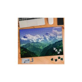 650 Yeşil Yüksek Dağlar Bulutlar 240 Parça Puzzle Yapboz Tablo